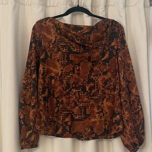 Ann Taylor Factory Brown and Black Blouse M